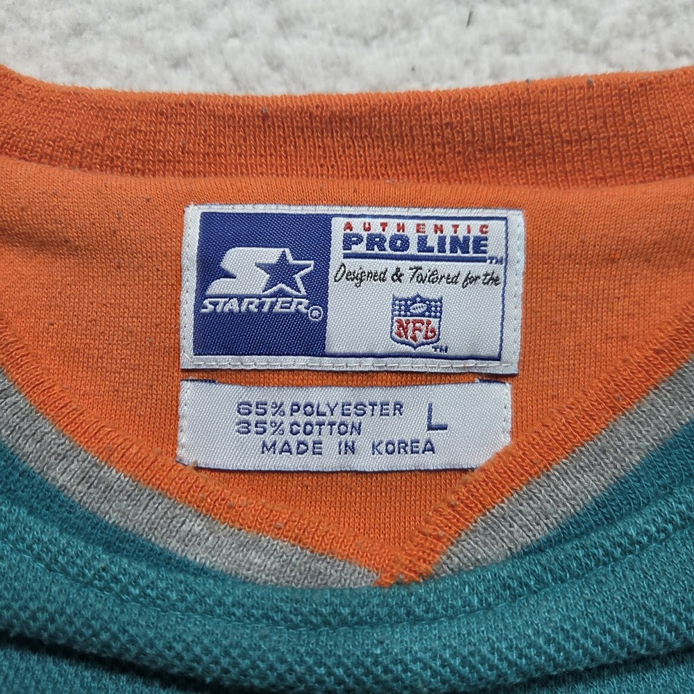 Vintage Miami Dolphins Sweatshirt Men's Large Starter Pro Line Pullover - Picture 2 of 7
